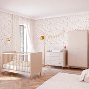 Chambre complète lit évolutif 70x140 commode à langer et armoire 2 portes Vox Lunea Cachemire