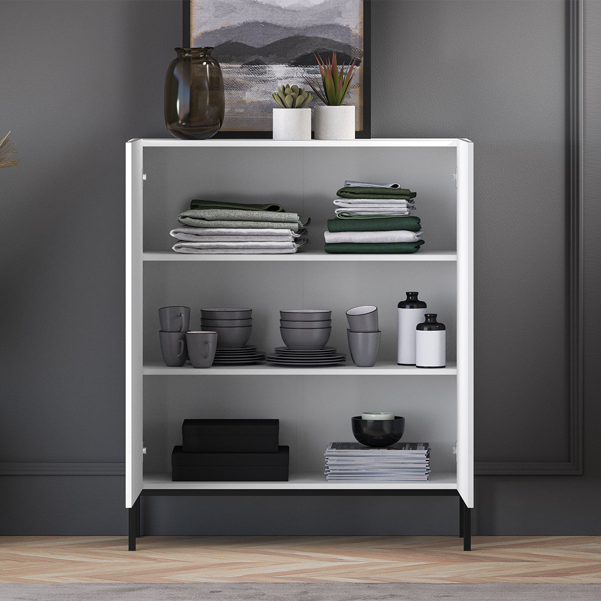 Buffet haut 2 portes Aura Blanc - vue 5