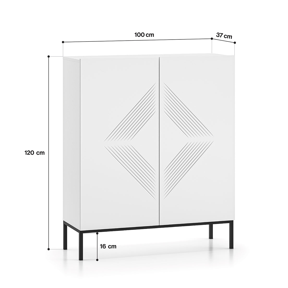 Buffet haut 2 portes Aura Blanc - vue 7