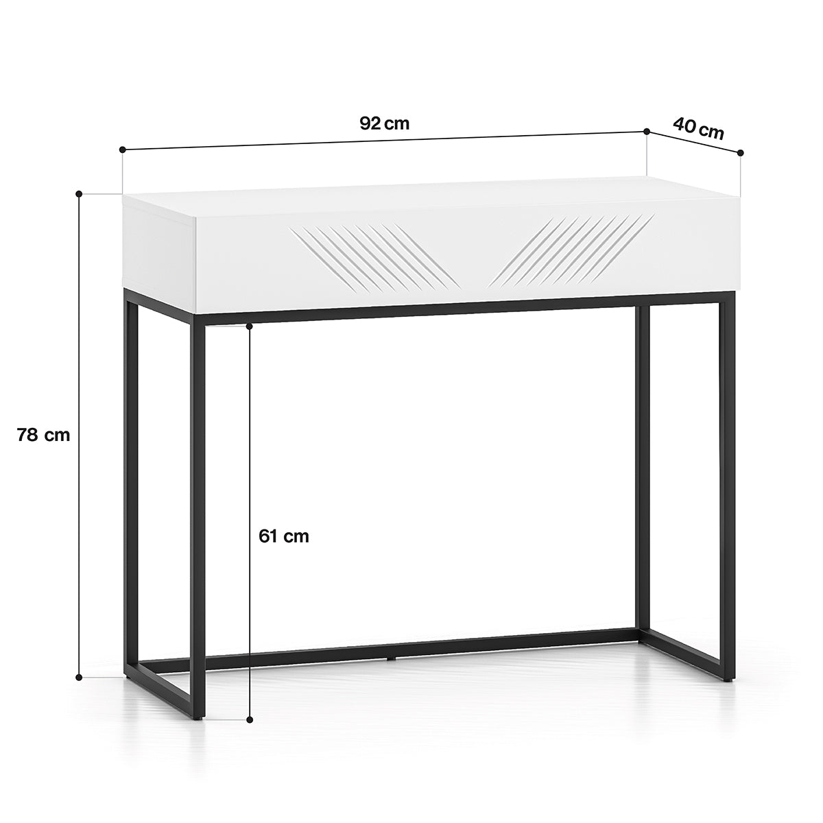 Console Coiffeuse 1 tiroir Aura Blanc - vue 8