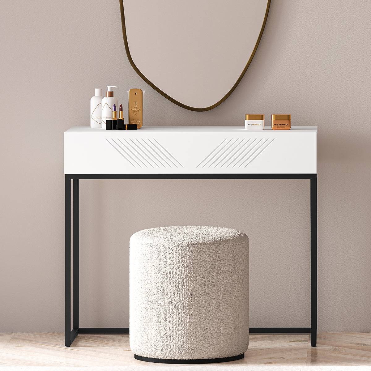 Console Coiffeuse 1 tiroir Aura Blanc - vue 6