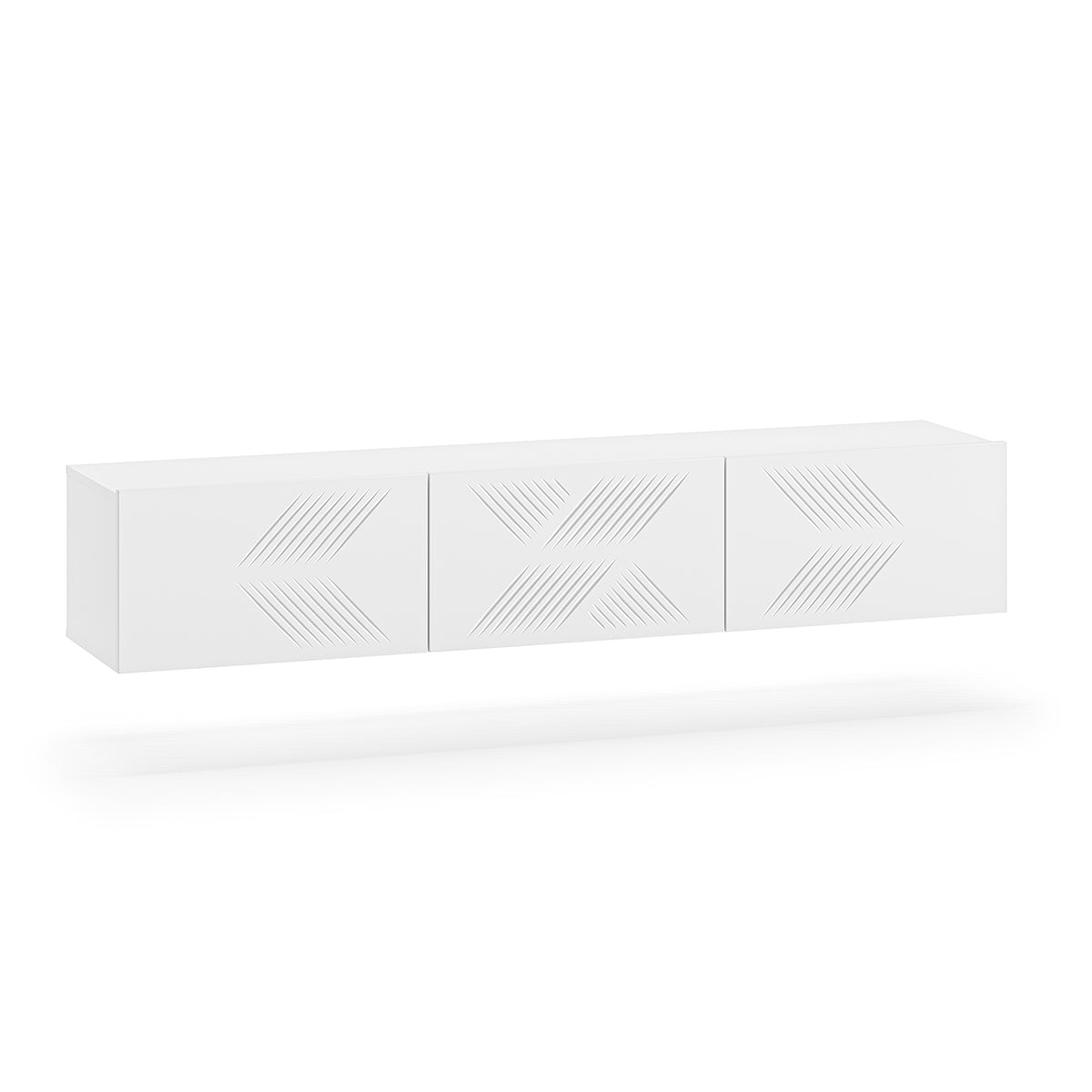 Meuble TV mural 3 portes 170 cm Aura Blanc