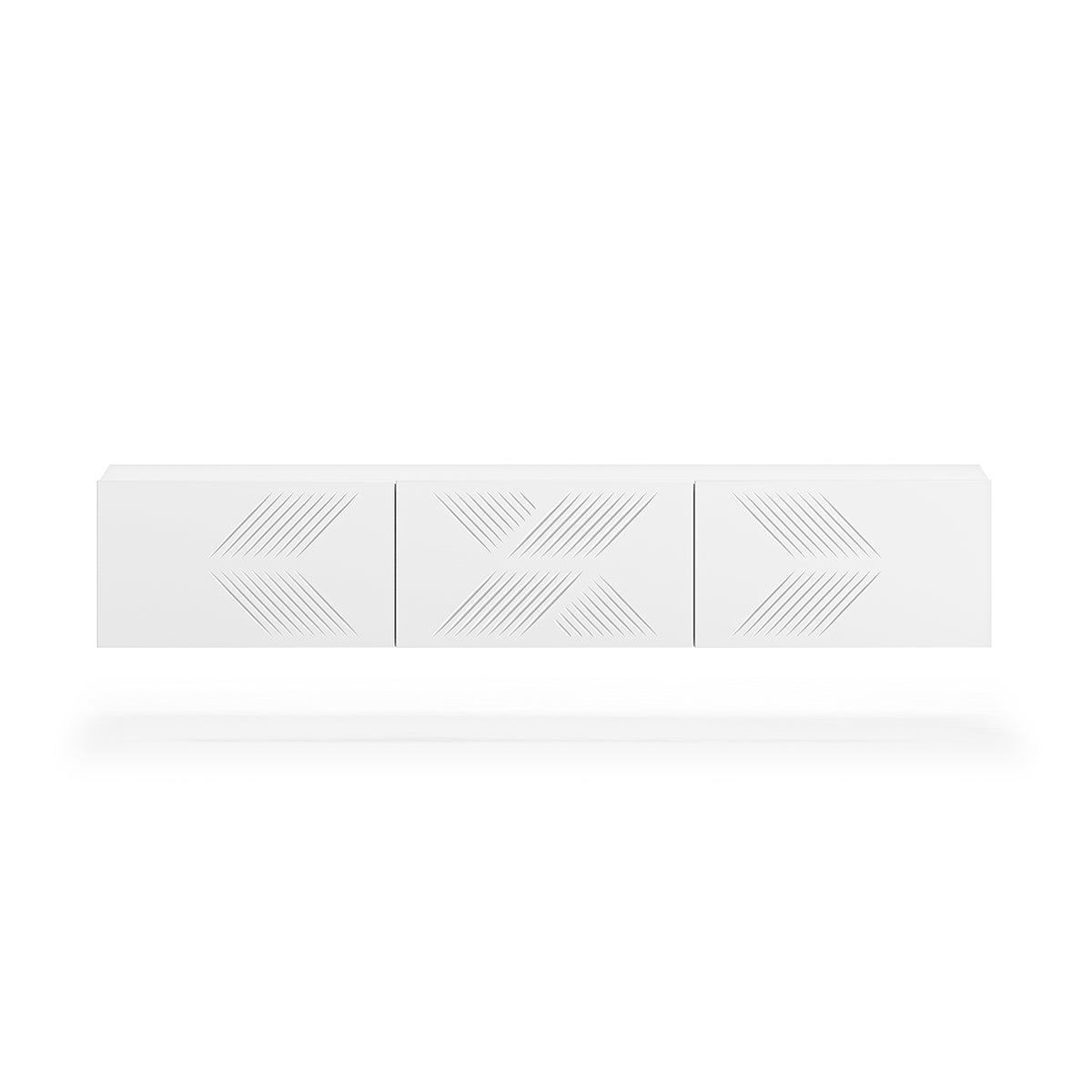 Meuble TV mural 3 portes 170 cm Aura Blanc - vue 2