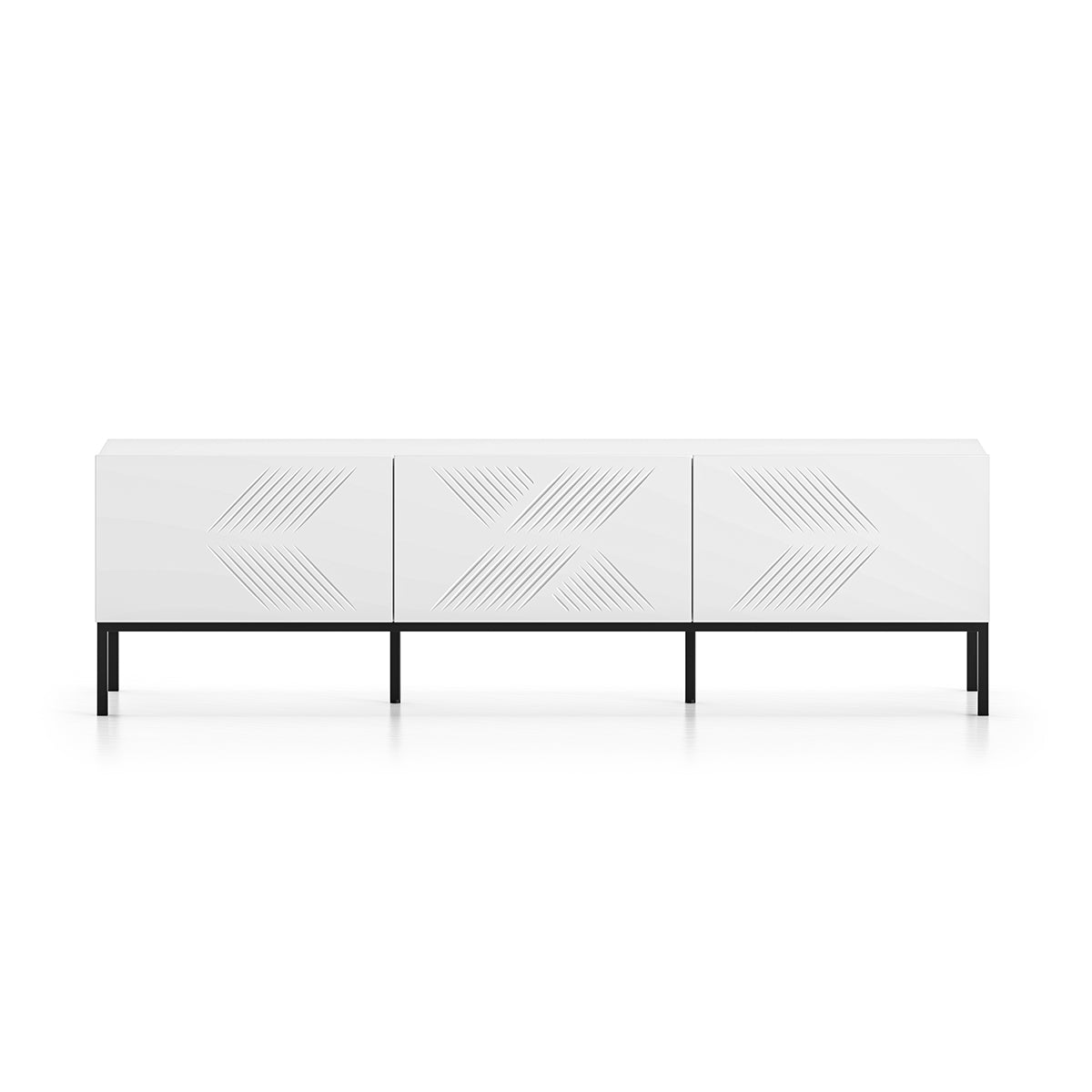 Meuble TV 3 portes 170 cm Aura Blanc - vue 2