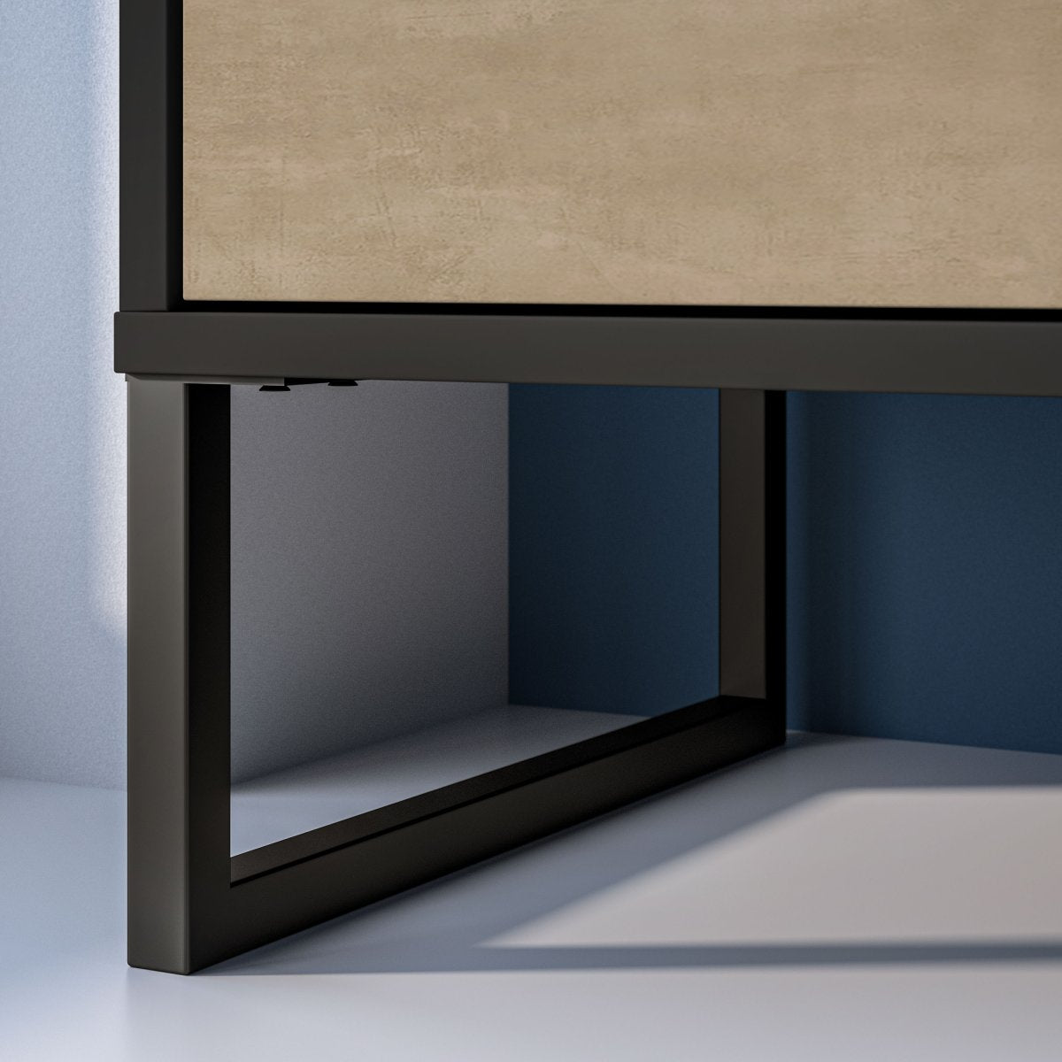 Commode 3 tiroirs 1 porte Zoran Noir et Bois - vue 7