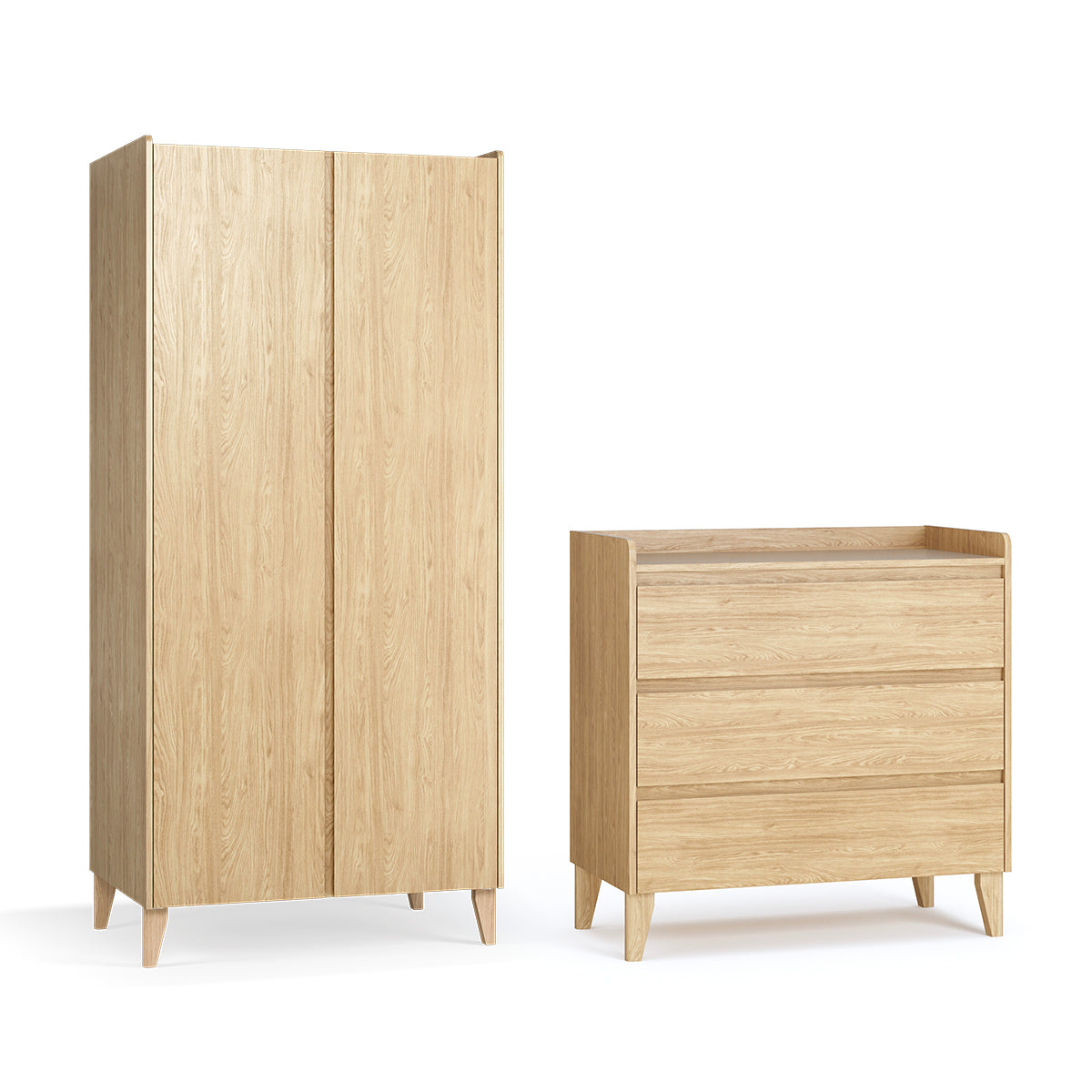 Commode 3 tiroirs et armoire 2 portes Vox Muve Bois