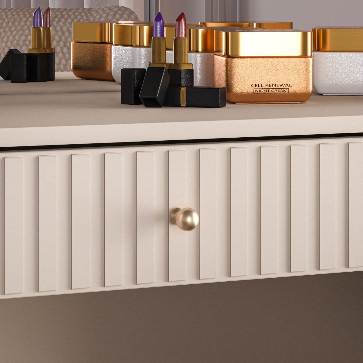 Console coiffeuse 1 tiroir Nova Cachemire - vue 6
