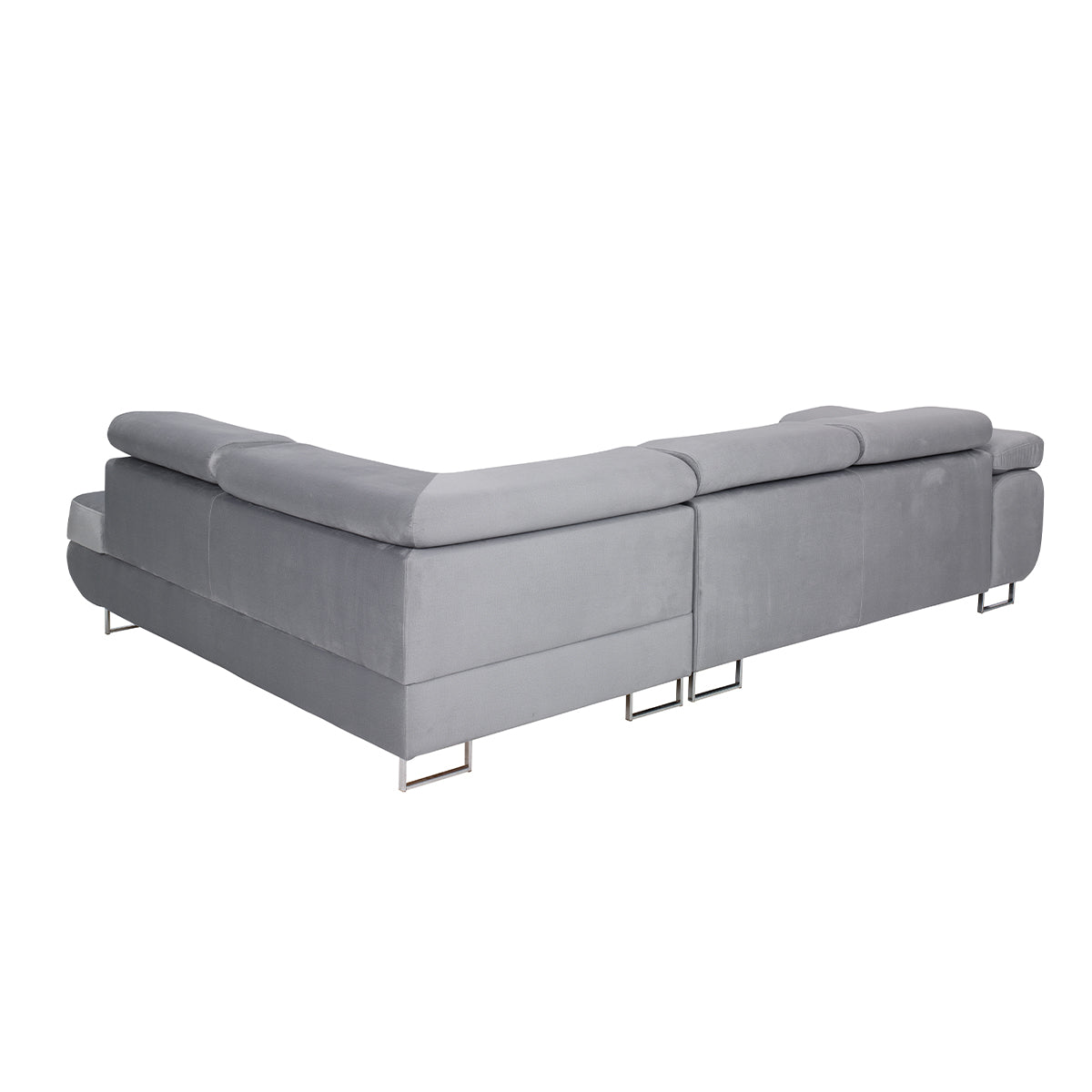 Canapé d'angle convertible droit 4 places Wilson velours Gris - vue 5