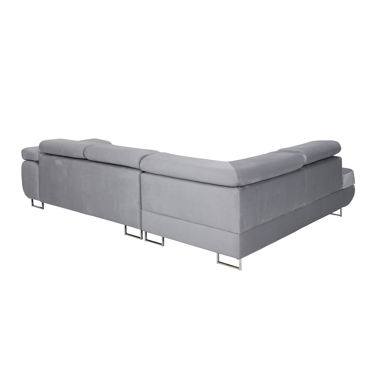 Canapé d'angle convertible gauche 4 places Wilson velours Gris - vue 5