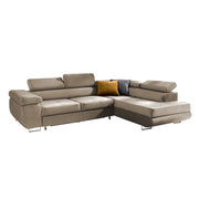 Canapé d'angle convertible droit 4 places Wilson velours Beige