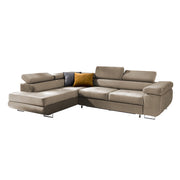 Canapé d'angle convertible gauche 4 places Wilson velours Beige