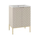 Meuble simple vasque encastrée 60cm 2 portes sur pieds Daria Cachemire