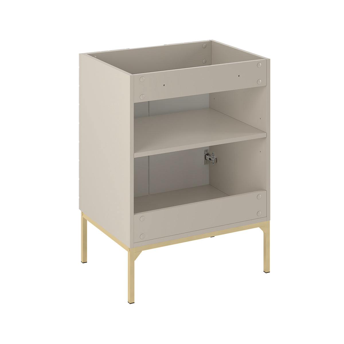 Ensemble meuble simple vasque encastrée 60cm 2 portes sur pieds et colonne Daria Cachemire - vue 4