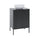 Meuble simple vasque 60cm 2 portes sur pieds Daria Noir