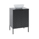 Meuble simple vasque 60cm 2 portes sur pieds Daria Noir