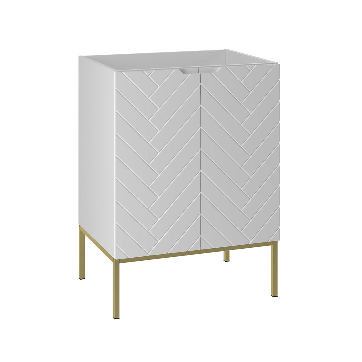 Meuble sous-vasque 60cm 2 portes sur pieds Daria Blanc