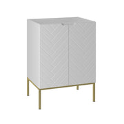 Meuble sous-vasque 60cm 2 portes sur pieds Daria Blanc