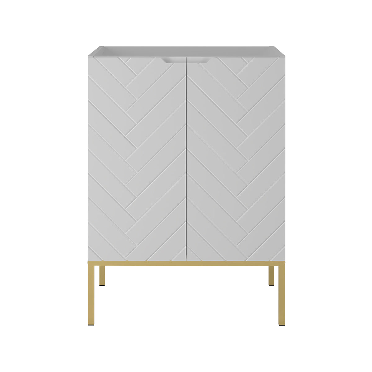 Meuble sous-vasque 60cm 2 portes sur pieds Daria Blanc - vue 3