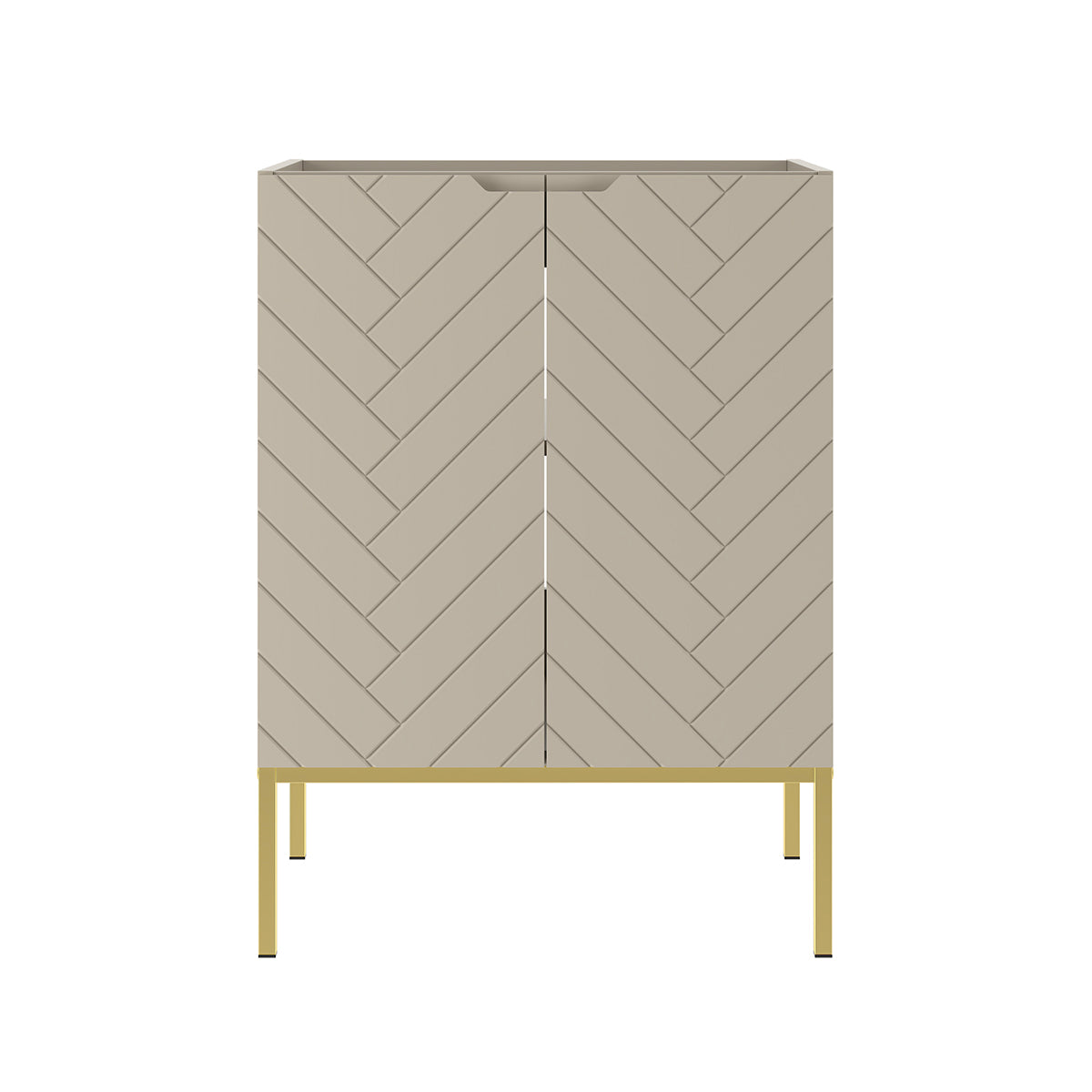 Meuble sous-vasque 60cm 2 portes sur pieds Daria Cachemire - vue 3
