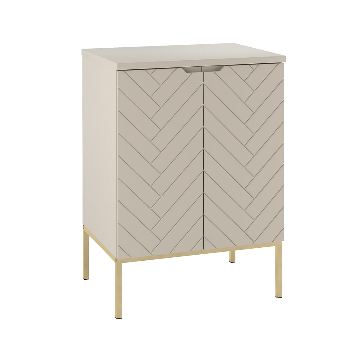 Meuble sous-vasque 60cm plan de toilette 2 portes sur pieds Daria Cachemire