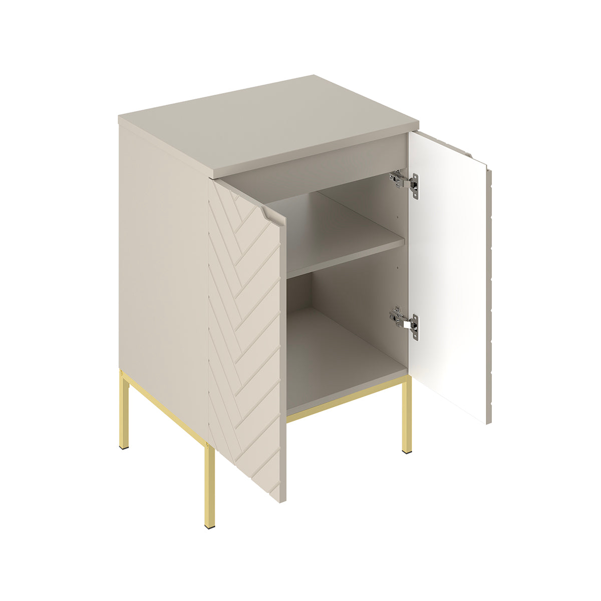 Meuble sous-vasque 60cm plan de toilette 2 portes sur pieds Daria Cachemire - vue 2