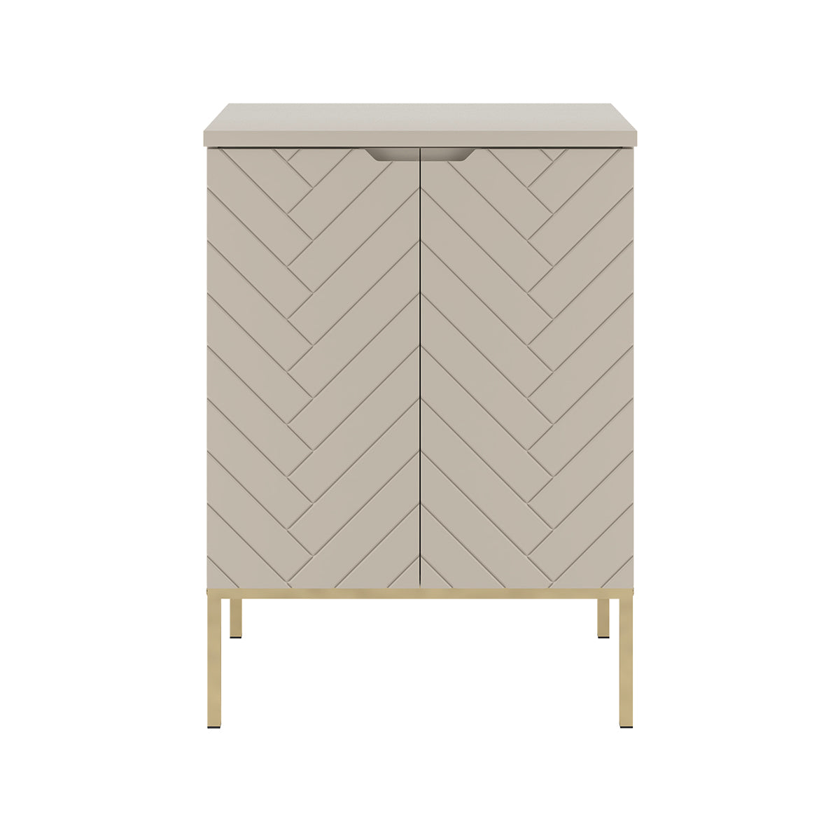 Meuble sous-vasque 60cm plan de toilette 2 portes sur pieds Daria Cachemire - vue 3