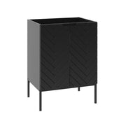 Meuble sous-vasque 60cm 2 portes sur pieds Daria Noir