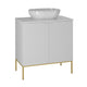 Meuble simple vasque 80cm 2 portes sur pieds Daria Blanc