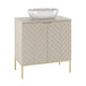 Meuble simple vasque 80cm 2 portes sur pieds Daria Cachemire