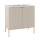 Meuble simple vasque encastrée 80cm 2 portes sur pieds Daria Cachemire