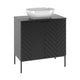 Meuble simple vasque 80cm 2 portes sur pieds Daria Noir