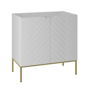 Meuble sous-vasque 80cm 2 portes sur pieds Daria Blanc