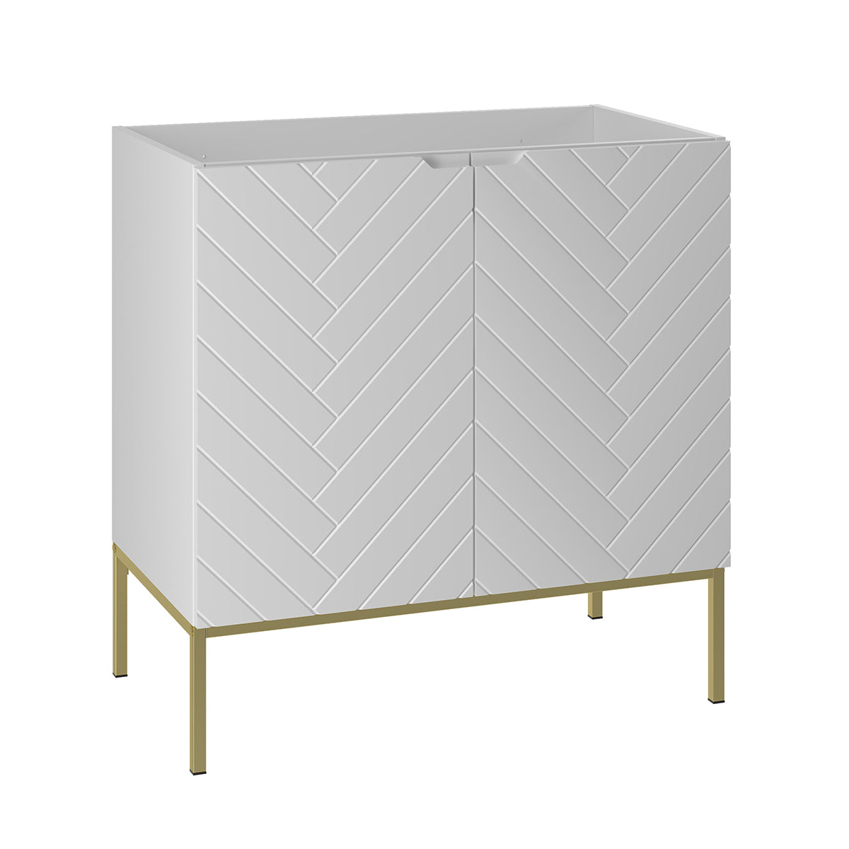 Meuble sous-vasque 80cm 2 portes sur pieds Daria Blanc
