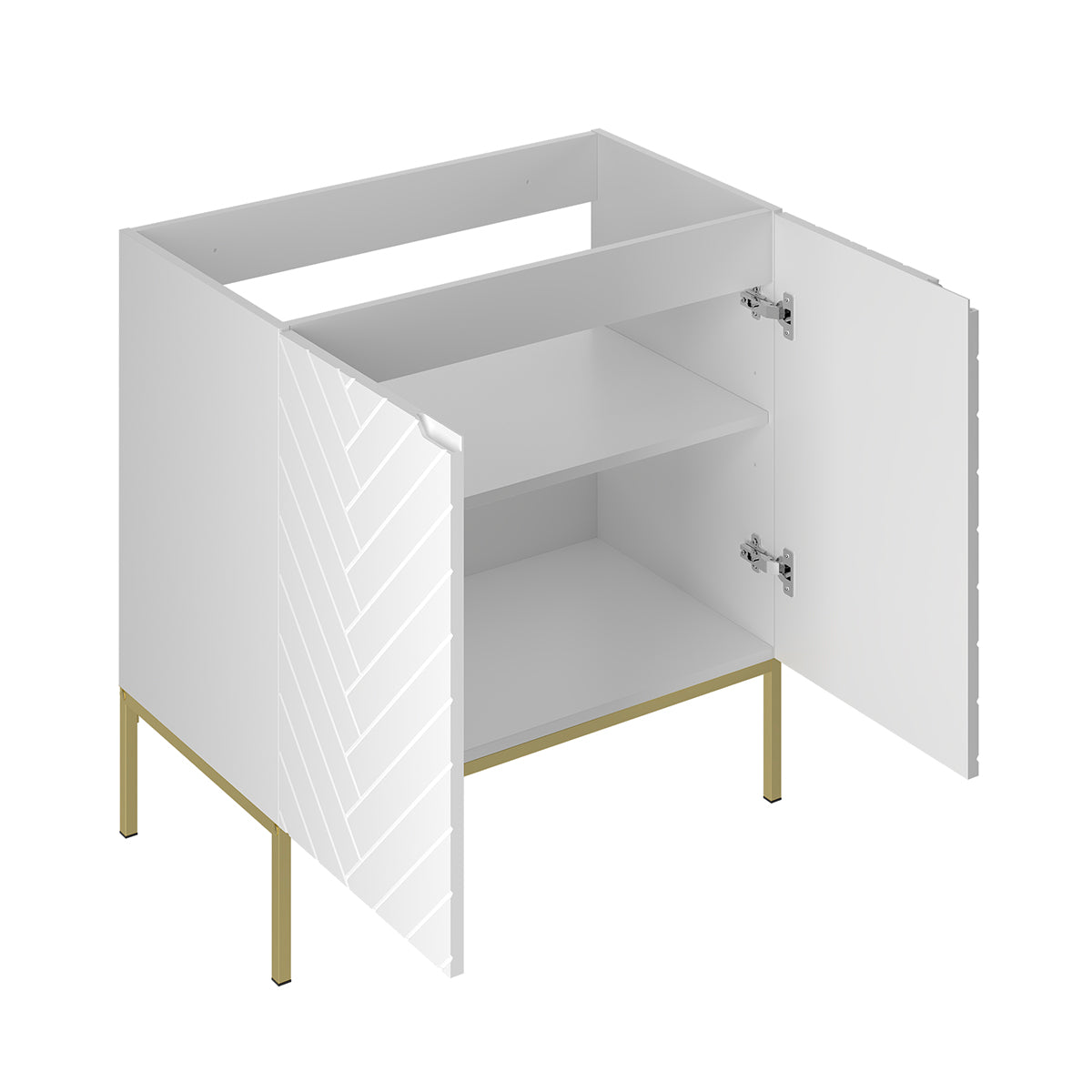 Meuble sous-vasque 80cm 2 portes sur pieds Daria Blanc - vue 2