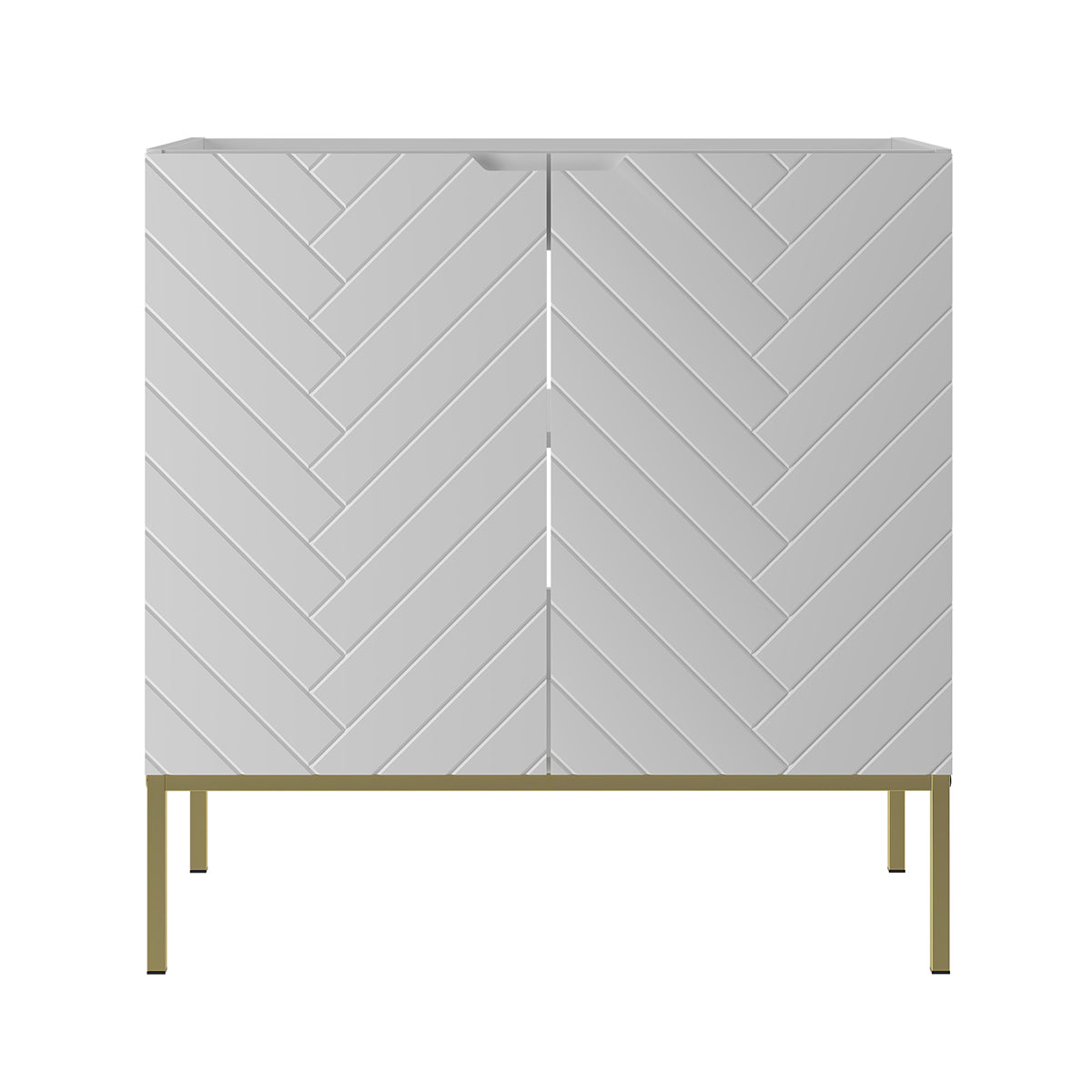 Meuble sous-vasque 80cm 2 portes sur pieds Daria Blanc - vue 3