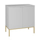 Meuble sous-vasque 80cm plan de toilette 2 portes sur pieds Daria Blanc