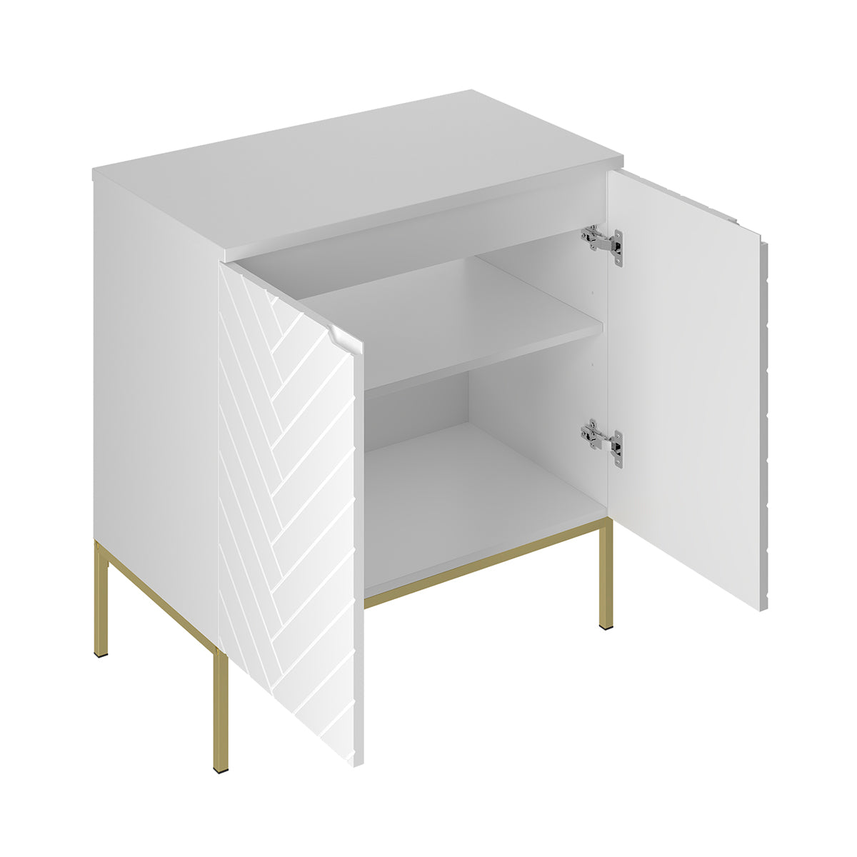 Meuble sous-vasque 80cm plan de toilette 2 portes sur pieds Daria Blanc - vue 2