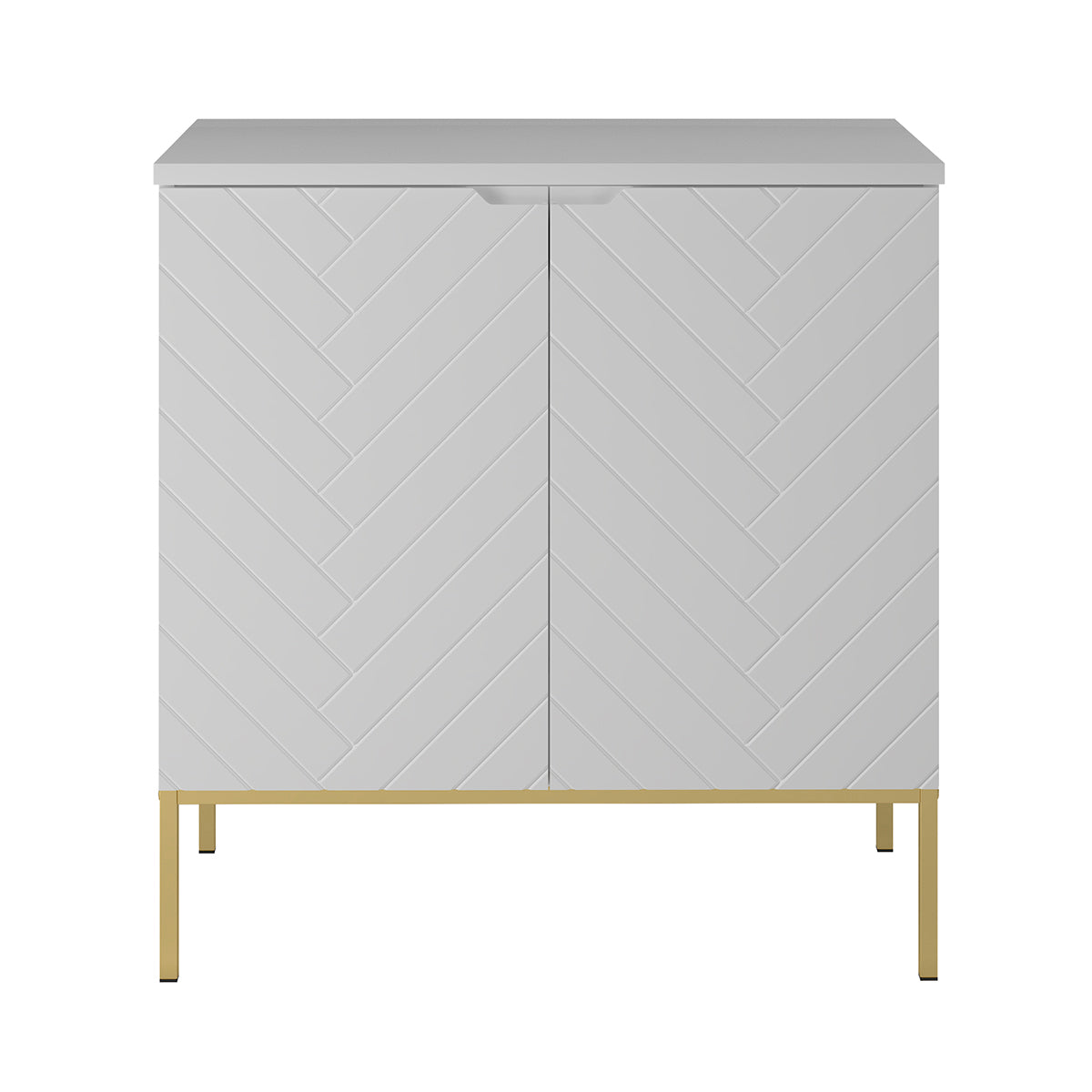 Meuble sous-vasque 80cm plan de toilette 2 portes sur pieds Daria Blanc - vue 3