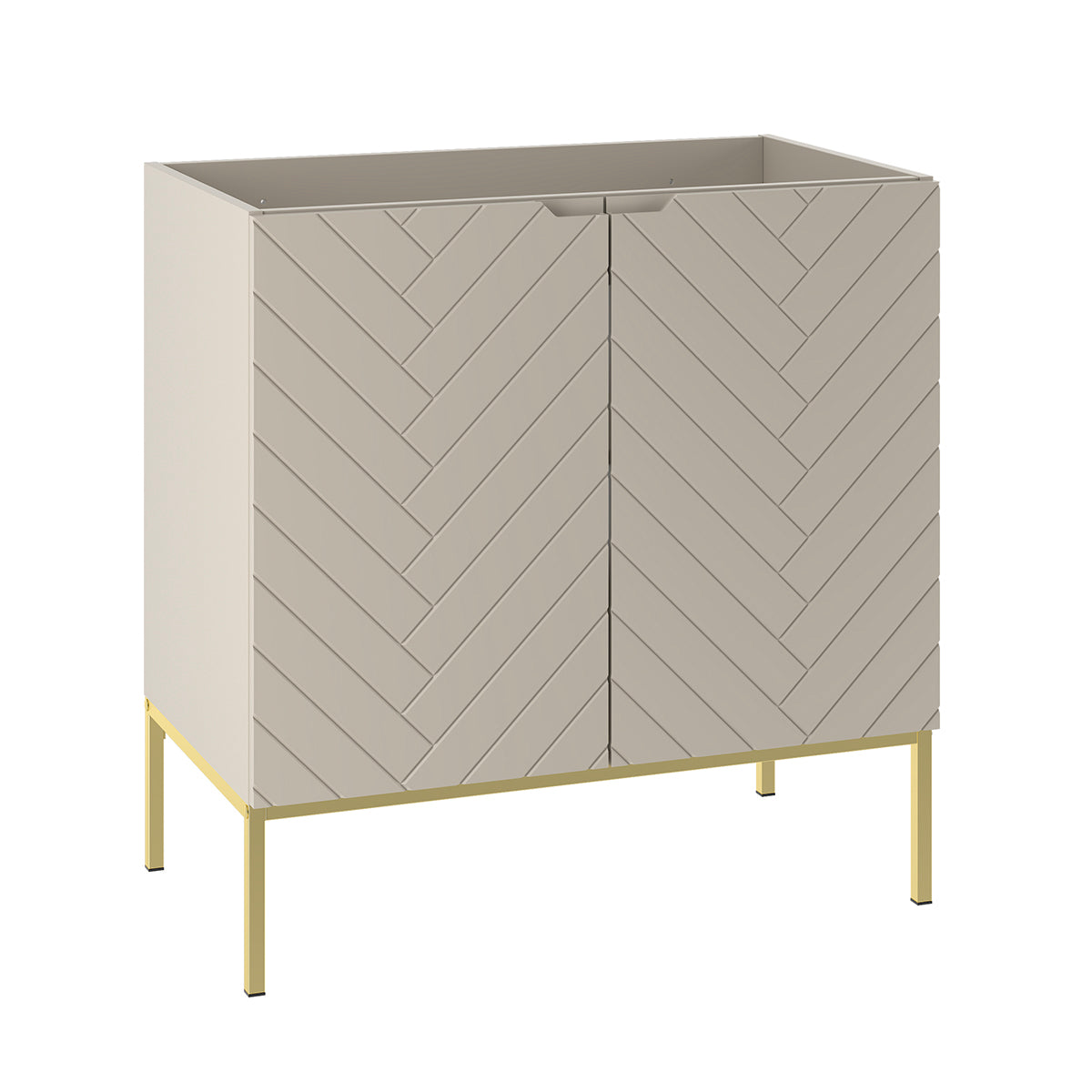 Meuble sous-vasque 80cm 2 portes sur pieds Daria Cachemire