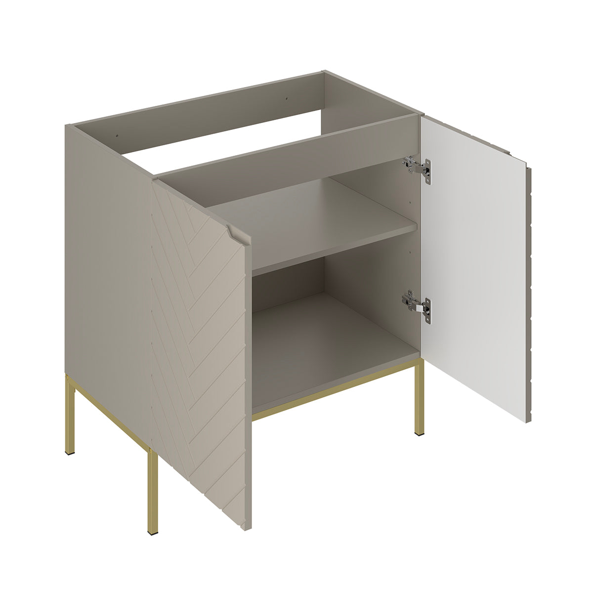 Meuble sous-vasque 80cm 2 portes sur pieds Daria Cachemire - vue 2