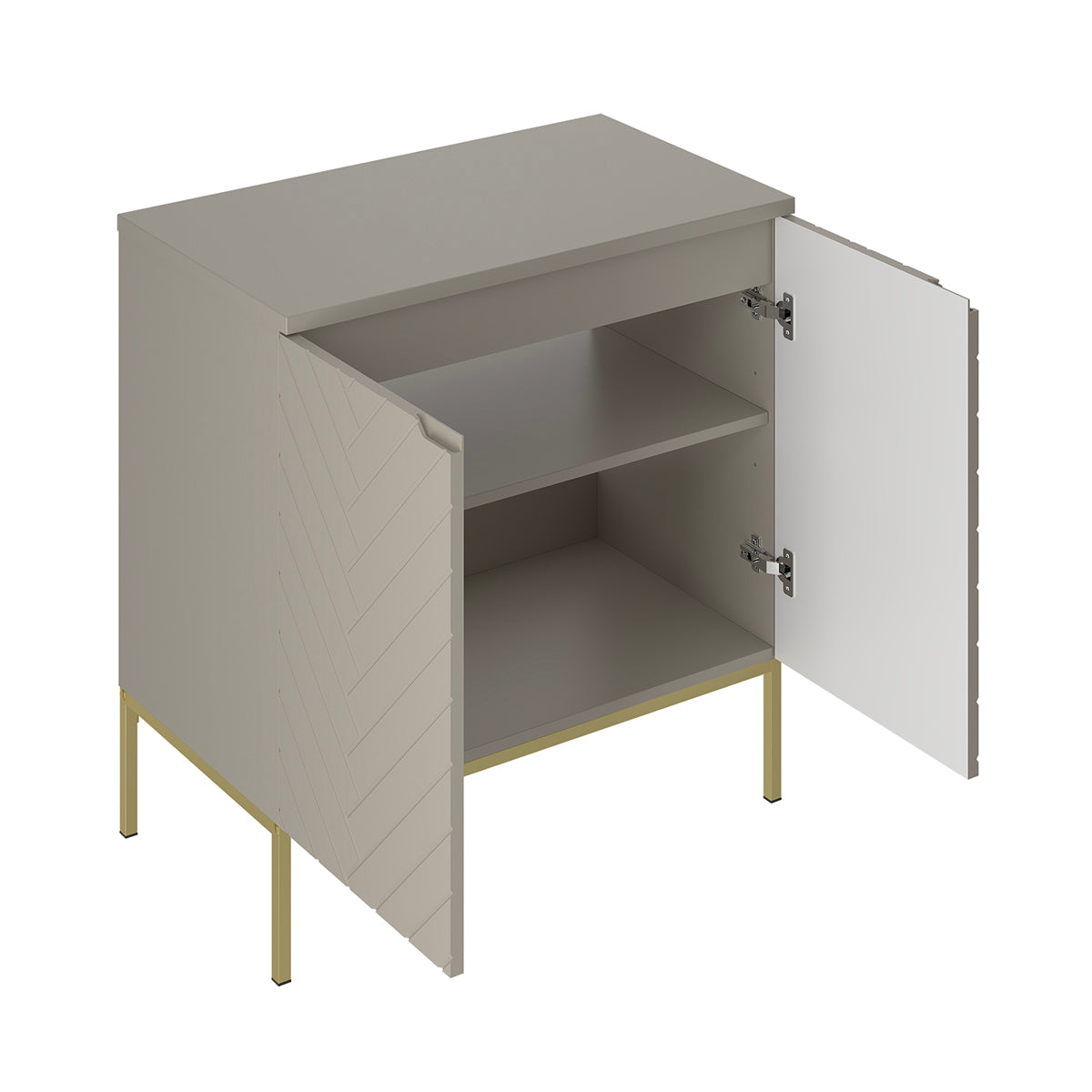 Meuble sous-vasque 80cm plan de toilette 2 portes sur pieds Daria Cachemire - vue 2