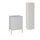Ensemble meuble simple vasque encastrée 60cm 2 portes sur pieds et colonne Daria Blanc