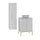 Ensemble meuble simple vasque 60cm 2 portes sur pieds et colonne Daria Blanc