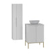 Ensemble meuble simple vasque 60cm 2 portes sur pieds et colonne Daria Blanc