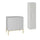 Ensemble meuble simple vasque encastrée 80cm 2 portes sur pieds et colonne Daria Blanc