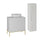 Ensemble meuble simple vasque 80cm 2 portes sur pieds et colonne Daria Blanc