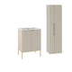 Ensemble meuble simple vasque encastrée 60cm 2 portes sur pieds et colonne Daria Cachemire