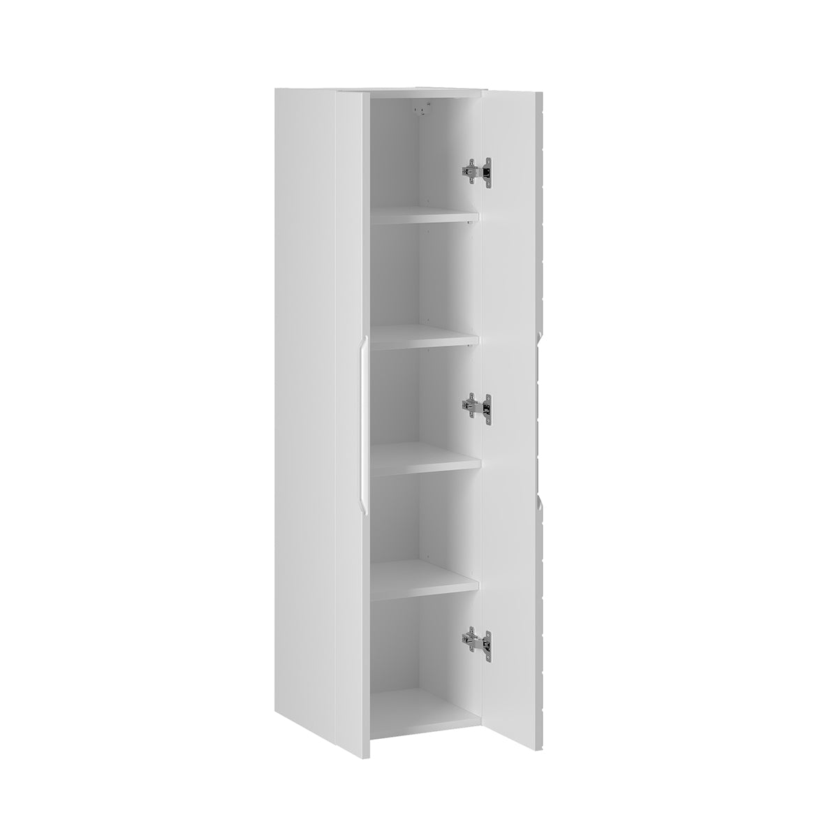 Ensemble meuble simple vasque 80cm 2 portes sur pieds et colonne Daria Blanc - vue 5