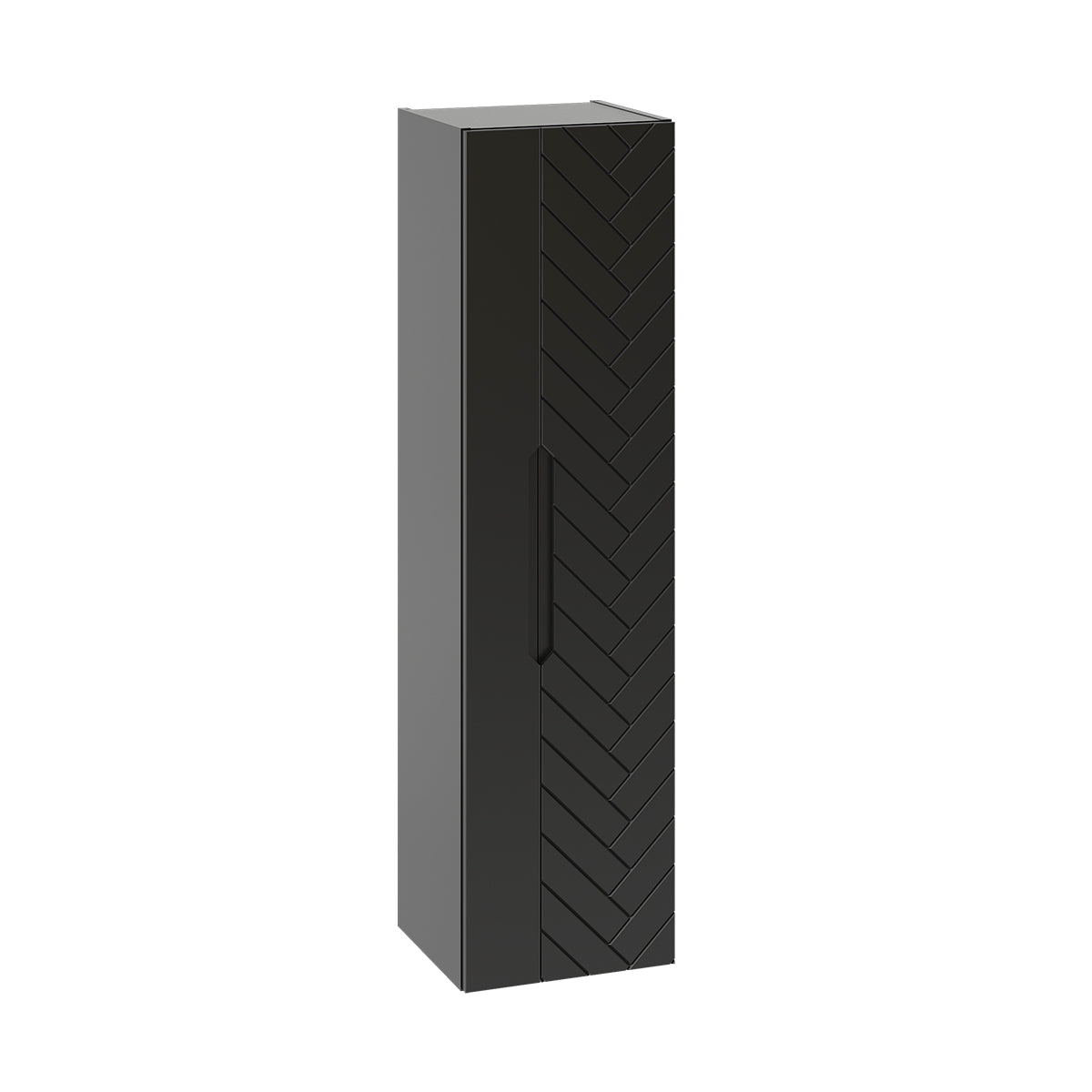 Ensemble meuble simple vasque 80cm 2 portes sur pieds et colonne Daria Noir - vue 5