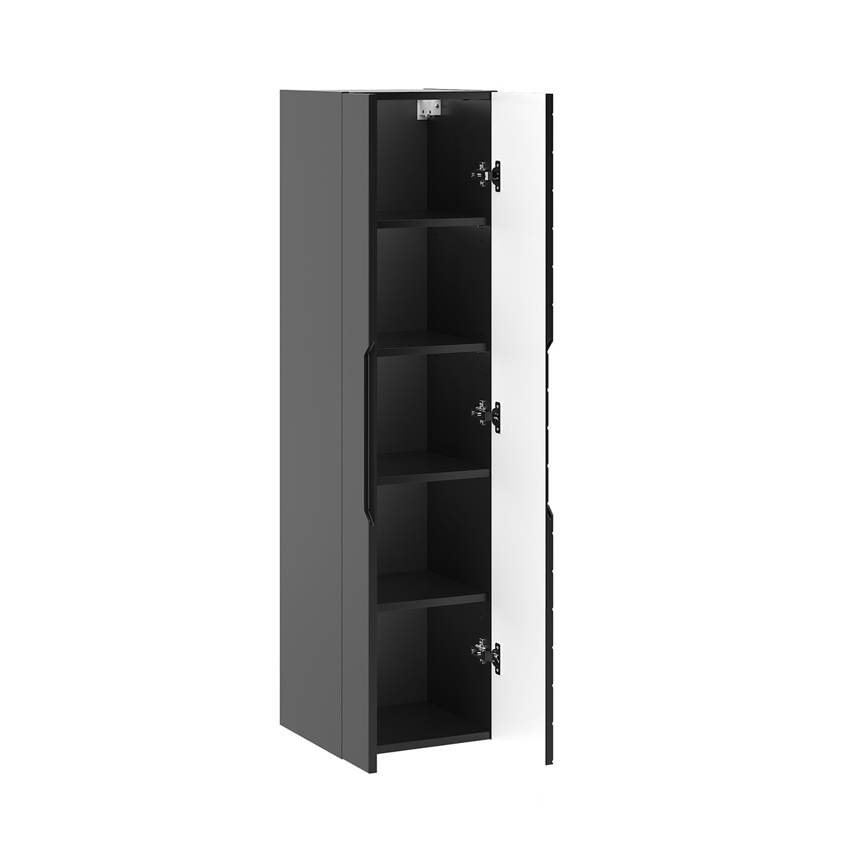 Ensemble meuble simple vasque encastrée 80cm 2 portes sur pieds et colonne Daria Noir - vue 5